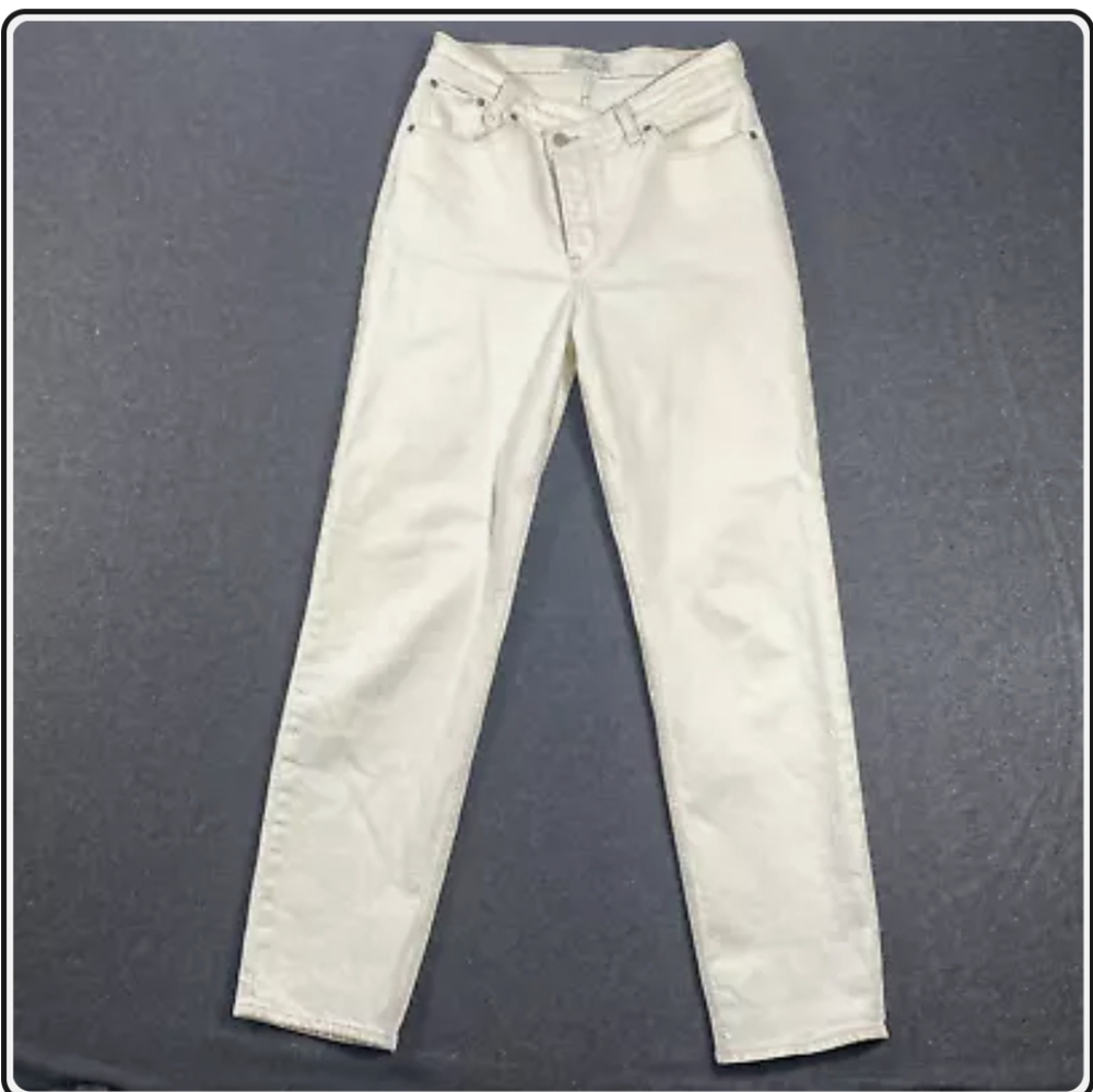 Abercrombie & Fitch Cream The Dad High Rise White Jeans Size 27